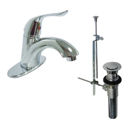 Manual Low Arc Bathroom Faucet, Single Hole Mount, Chrome 1 Hole