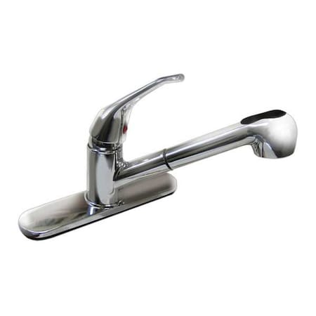Straight Kitchen Faucet, Manual, Single Hole Only Mount, 1 Hole