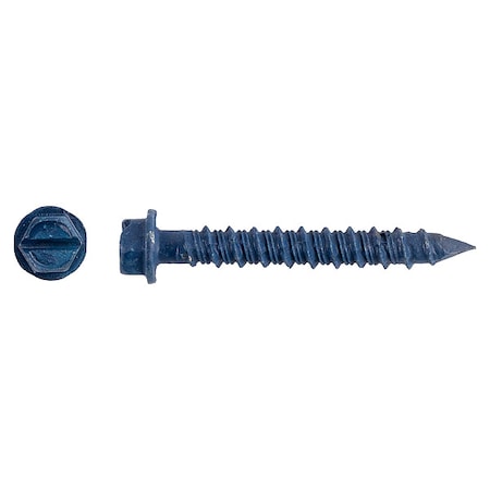 Screw Anchor, 1/4 in Dia., Hex, 1 3/4 in L, Steel Climaseal, 2500 PK