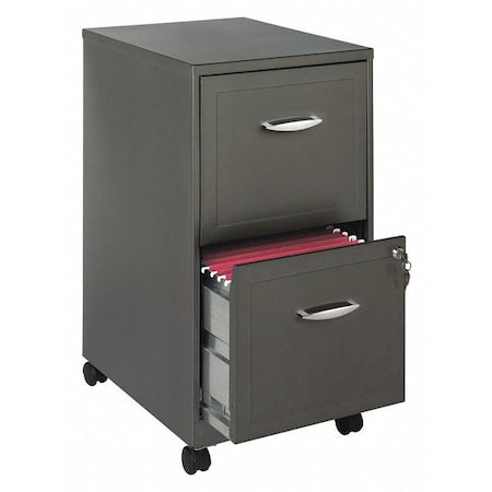 Vertical File Cabinet, Metallic Charcoal