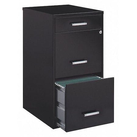 14.25 in W 3 Drawer SOHO Vertical, Black