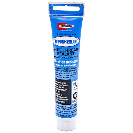 Pipe Thread Sealant 1.8 fl oz, Tube, Tru-Blu, Blue, Paste