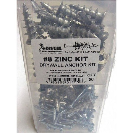 Zinc Wall Driller Kit, No. 8