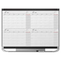 Calendar Planning Board, Plastic, 24 in, 36 in, Fiberboard/Plastic Frame, White/Gray/Red, Gloss