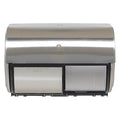 Toilet Paper Dispenser, Coreless, Horizontal Double Roll, Steel, Silver, Compact