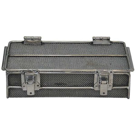 Rectangular Parts Washing Basket, #12 Mesh Size, Stainless Steel, Silver