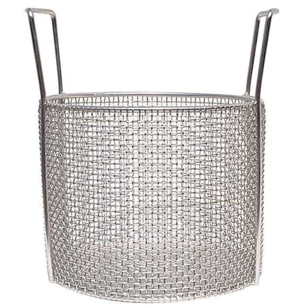 Round Parts Washing Basket, #4 Mesh Size, Stainless Steel, Silver