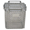 Rectangular Parts Washing Basket, #6 Mesh Size, Stainless Steel, Silver