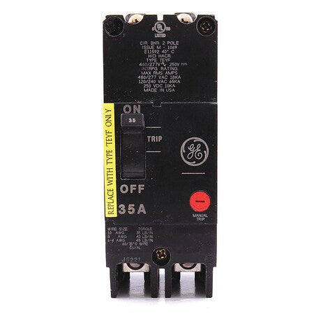 Molded Case Circuit Breaker, TEYF Series, 35A, 2 Pole, 277/480V AC, 18kA at 277/480V AC