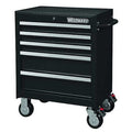 WESTWARD Rolling Tool Cabinet, 5-Drawers, Powder Coated Black, 27" W x 18" D x 33" H
