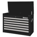 WESTWARD Top Chest, 6-Drawers, Powder Coated Black, 26" W x 16.5" D x 18.5" H