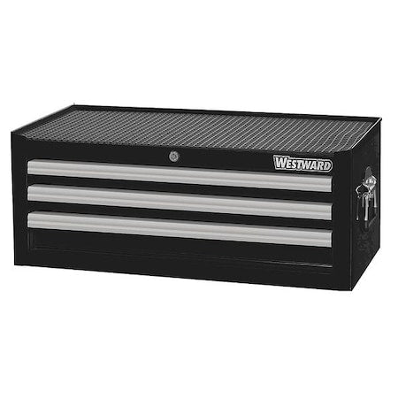 WESTWARD Intermediate Chest, 3-Drawers, Powder Coated Black, 26.5" W x 17" D x 10.5" H