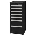 WESTWARD Side Cabinet, 7-Drawers, Powder Coated Black, 15.5" W x 18" D x 34" H