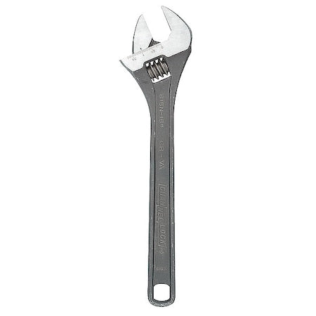 Adj. Wrench, Steel, Black Phosphate, 15"