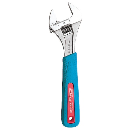 Adj. Wrench, 8", 1-3/16" Cap., Chrome