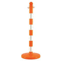 2.5" Diameter Striped Stanchion - Safety Orange / White, 6 pk
