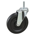 Swivel Stem Caster, Rubber, 5 in., 125 lb., Stem Dia.: 3/8 in