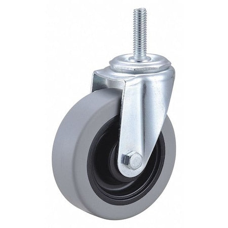 Swivel Stem Caster, Polyurthn, 4 in, 275 lb, Core Color: Black