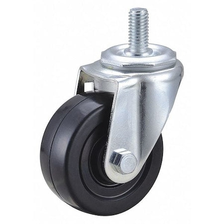 Swivel Stem Caster, Rubber, 3 in., 150 lb.