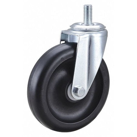 Stem Caster, 5"dia, Polyolefin, 300lb