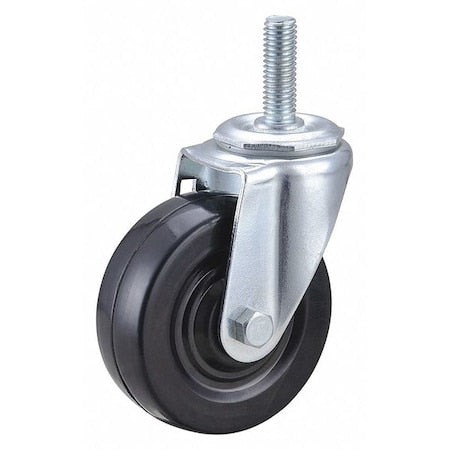 Swivel Stem Caster, Rub, 3-1/2 in., 160 lb.