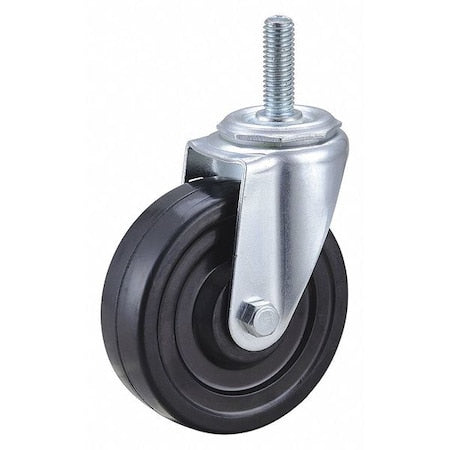 Swivel Stem Caster, Rubber, 4 in., 170 lb.