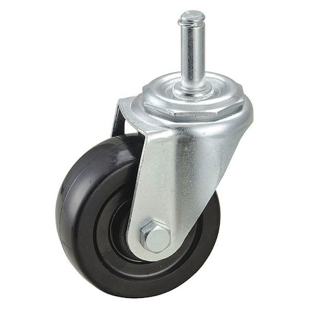 Swivel Stem Caster, Rubber, 3 in., 150 lb.