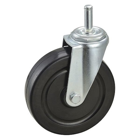 Swivel Stem Caster, Rubber, 5 in., 200 lb.