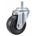 Swivel Stem Caster, Rubber, 3 in., 150 lb., Core Color: Black