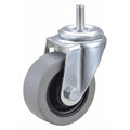 Stem Caster, 3"dia, Rubber, 210lb