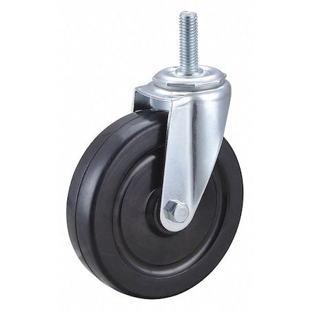 Swivel Stem Caster, Rubber, 5 in., 200 lb.