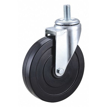 Stem Caster, 6 in Dia, Rubber, 280lb