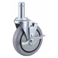 Stem Caster, 5"dia, Polyurethane, 300lb
