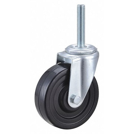 Swivel Stem Caster, Rubber, 4 in., 170 lb.