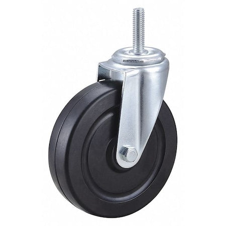 Swivel Stem Caster, Rubber, 5 in., 200 lb.