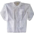 Condor Disposable Lab Coat, Polypropylene, Snaps Closure, White, 2XL, 30 PK