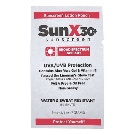 Sunscreen, 0.25 oz, Packet, 30 SPF, PK300