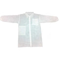 Condor Disposable Lab Coat, Polypropylene, Snaps Closure, White, 3XL, 30 PK