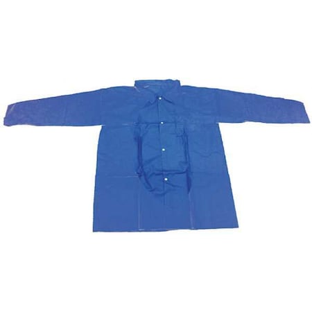 Condor Disposable Lab Coat, Polypropylene, Snaps Closure, Blue, M, 30 PK