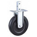 Rigid Stem Caster, Rubber, 5 in., 125 lb.