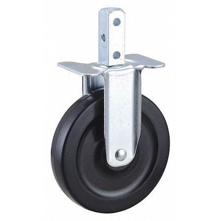 Rigid Stem Caster, Rubber, 5 in., 125 lb.