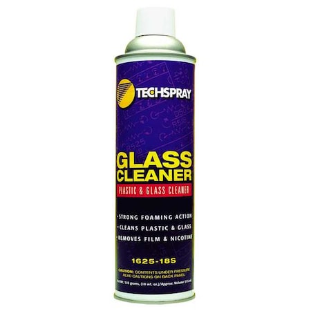 Foam Glass and Surface Cleaner, 18 oz., White, Unscented, Aerosol Can