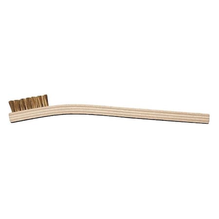 1/4 in W Utility Brush, Stiff, 7 3/4 in L Handle, 1 3/8 in L Brush, Brass, Wood, 7 3/4 in L Overall