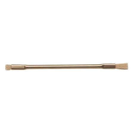 3/16 in W Utility Brush, Medium, 4 1/2 in L Handle, 1/4 in L Brush, Brown, Stainless steel