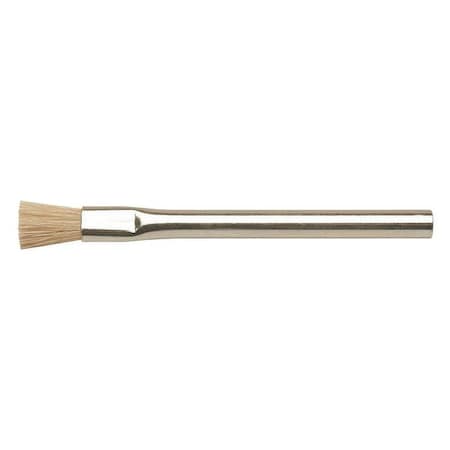3/8 in W Utility Brush, Medium, 4 1/2 in L Handle, 7/16 in L Brush, Brown, Steel