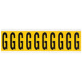 Letter Label, G, 2-1/4inH, Blck/Yellw, Vinyl