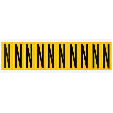 Letter Label, N, 2-1/4in.Hx7/8in.W, Vinyl