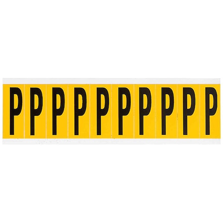 Letter Label, P, 2-1/4in.Hx7/8in.W