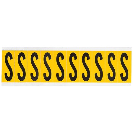 Letter Label, S, 2-1/4in.Hx7/8in.W, Vinyl