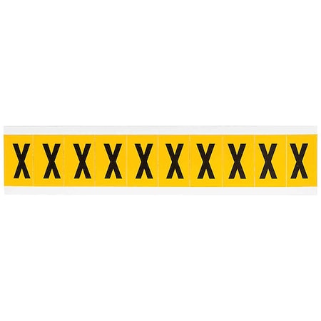 Letter Label, X, 1-1/2in.Hx7/8in.W